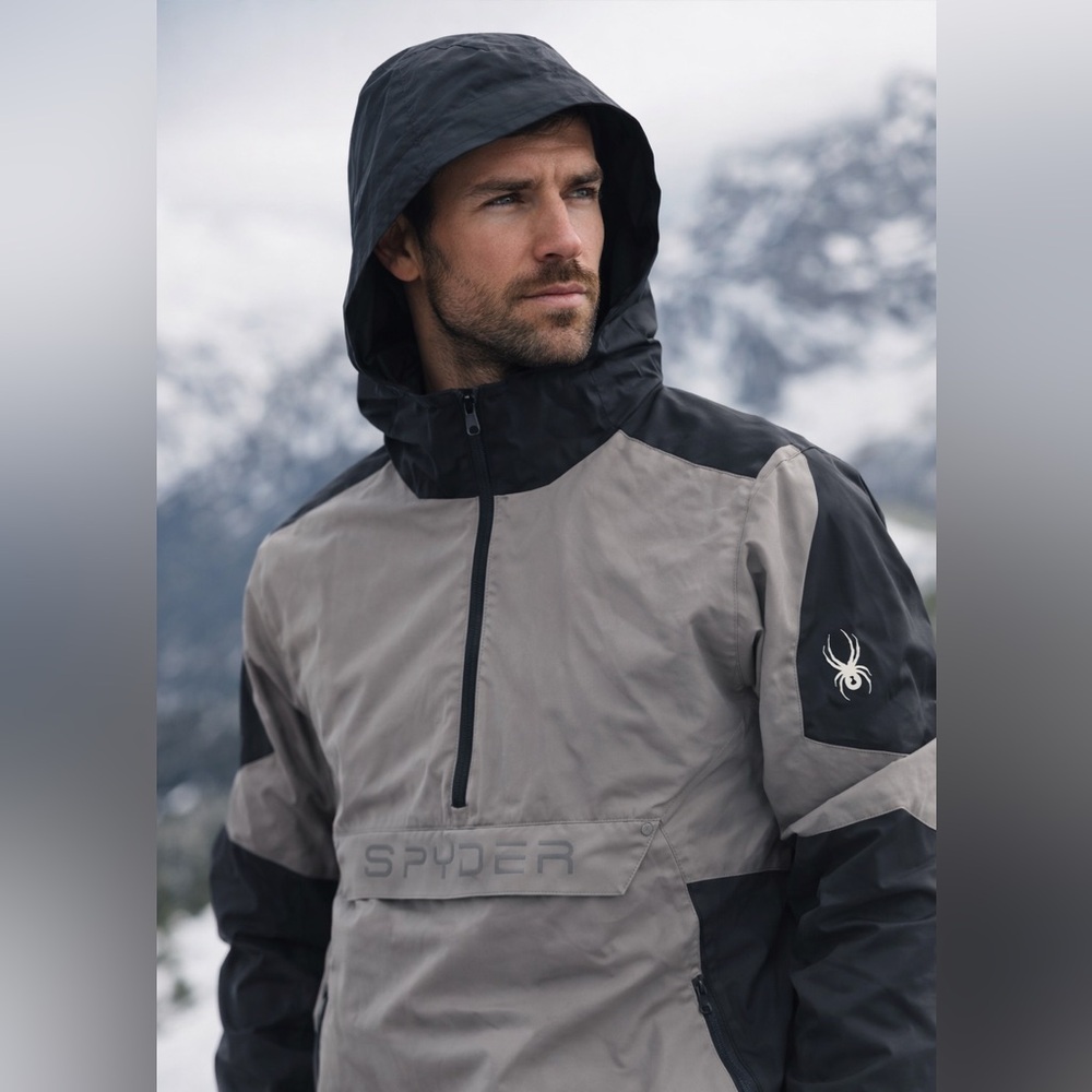 Spyder Gray and Black Men's Spring 2XL Jacket